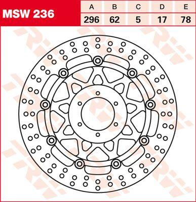 MSW236 - TRW Round Floating Brake Disc For Honda CBR 600 F 1999-2000 Front