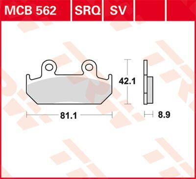 MCB562SV - TRW SV Series Sintered Brake Pads For Honda CBR 600 F 1987-1994 Front