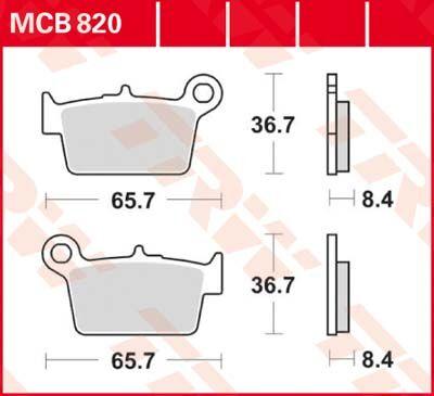 MCB820 - TRW All Round Sintered Metal Brake Pads For Beta ALP 125 2006-2014 Rear