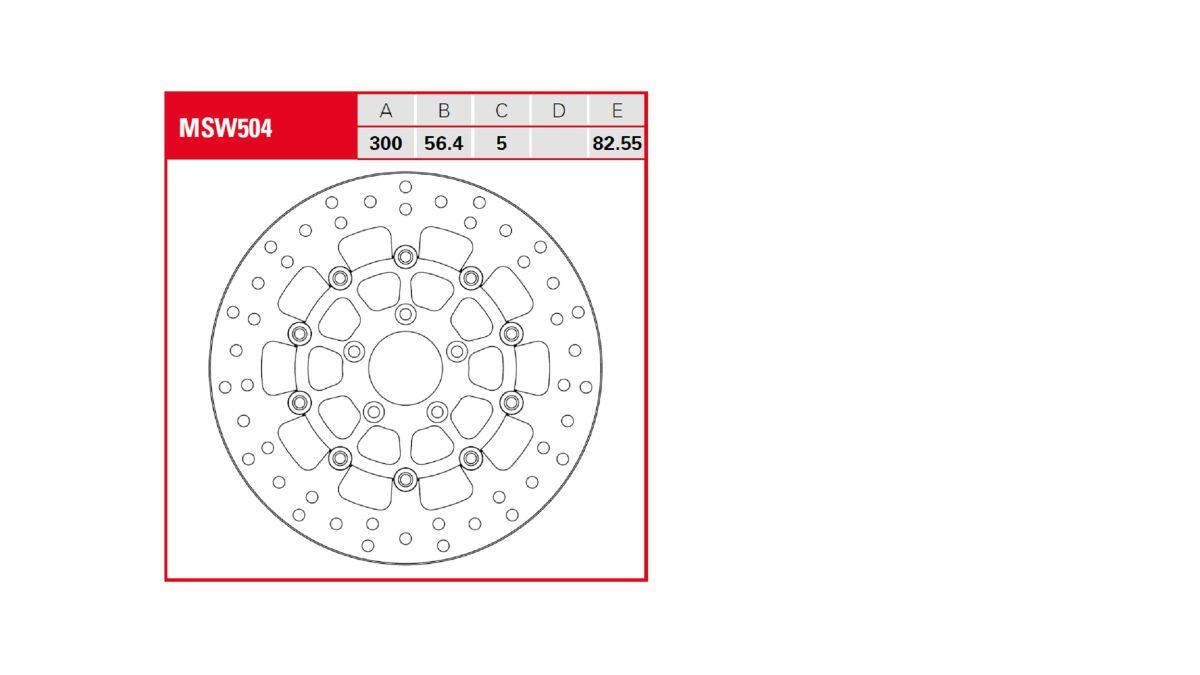 MSW504 - TRW Contoured Fixed Brake Disc For Harley Davidson FLD 1690 2012-2013 Front
