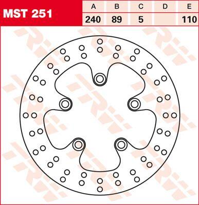 MST251 - TRW Round Fixed Brake Disc 240mm For Suzuki GSF 1200 Bandit 1996-2005 Rear