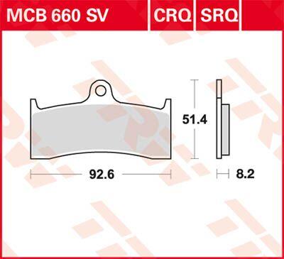 MCB660SV - TRW SV Series Sintered Brake Pads For Mv Agusta Brutale 910S 2006-2007 Front