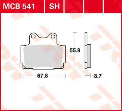 MCB541 - TRW All Round Sintered Metal Brake Pads For Yamaha FZR 250 1987-1988 (Japan) Rear
