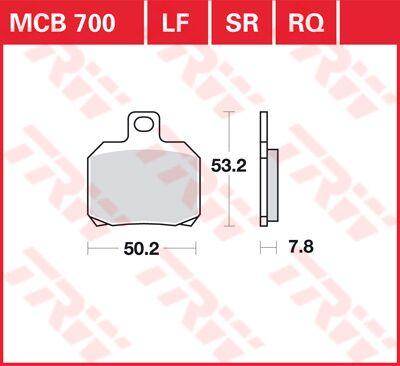 MCB700 - TRW All Round Sintered Metal Brake Pads For Ducati 1098 2007-2008 Rear
