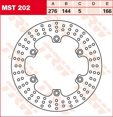 MST202 - TRW Round Fixed Brake Disc 250-299mm For Honda CBR 1000 F 1987-1988 Rear