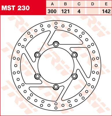 MST230 - TRW Round Fixed Brake Disc Larger Than 300mm For Suzuki DR650 R 1991-1995 Front
