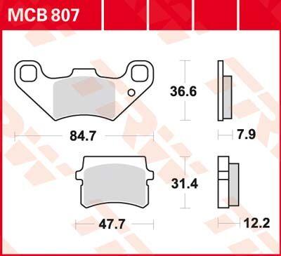 MCB807 - TRW All Round Sintered Metal Brake Pads For Peugeot BugRider 150 2006-2010 Front