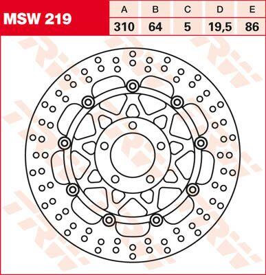 MSW219 - TRW Round Floating Brake Disc For Suzuki GS 500 E 1989-2007 Front