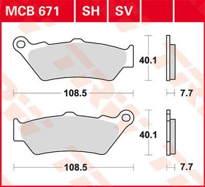 MCB671SV - TRW SV Series Sintered Brake Pads For Husqvarna 701 Enduro 2020 Front