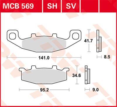 MCB569SV - TRW SV Series Sintered Brake Pads For Suzuki DR800S Big 1991-1996 Front