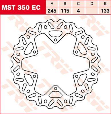 MST350EC - TRW EC Cross Design Brake Disc For Yamaha WRF250 2002-2018 Rear
