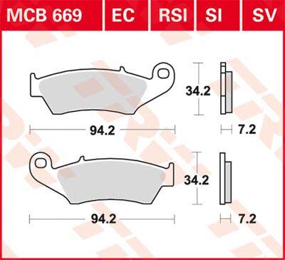 MCB669SI - TRW SI Series Sintered Brake Pads For Honda CR125 1995-2007 Front