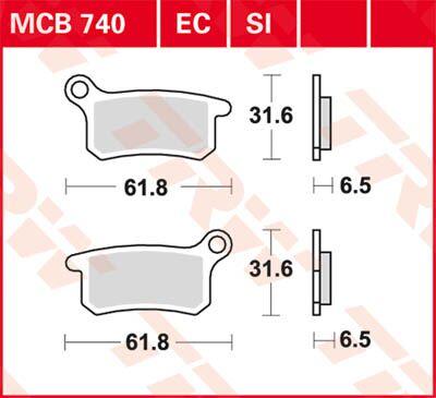 MCB740EC - TRW EC Series Ceramic Brake Pads For Husqvarna CR65 2012-2013 Front
