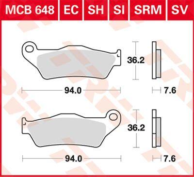 MCB648RSI - TRW RSI Series Sintered Race Brake Pads For Sherco 2.5 250 I 2008 Front