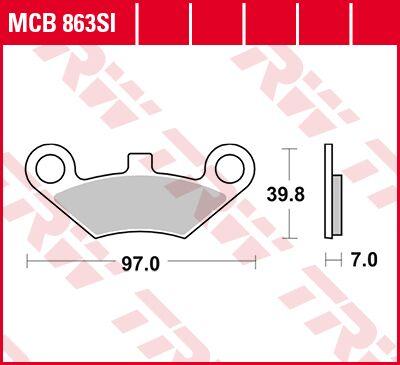 MCB863SI - TRW SI Series Sintered Brake Pads For CF Moto CFORCE 450 4X4 2016-2017 Front