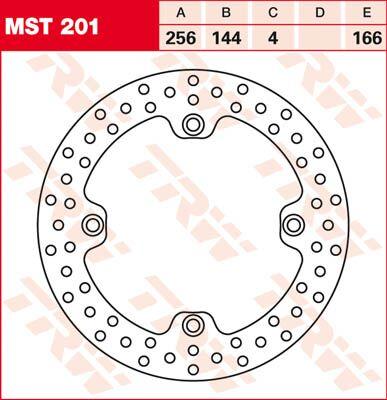MST201 - TRW Round Fixed Brake Disc 250-299mm For Honda CB 450S 1986-1988 Front