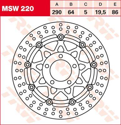 MSW220 - TRW Round Floating Brake Disc For Suzuki GSF 400 1991-1994 Front