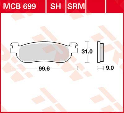 MCB699 - TRW All Round Sintered Metal Brake Pads For ItalJet Jupiter 125 2003 Rear