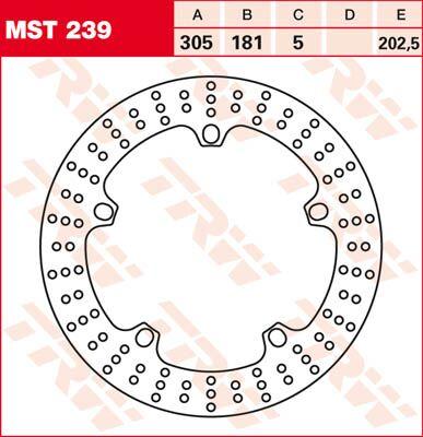 MST239 - TRW Round Fixed Brake Disc 305mm For BMW K 1200 LT ABS 1999 Front