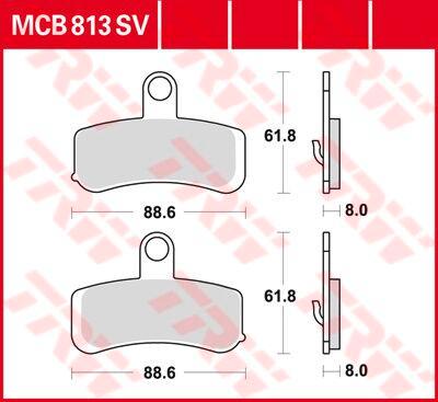 MCB813SV - TRW SV Series Sintered Brake Pads For Harley Davidson FLD 1690 Dyna Switchback 2012-2013 Front