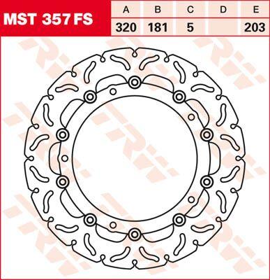 MST357FS - TRW Contoured Floating Brake Disc For BMW F 800 GT ABS 2013-2020 Front