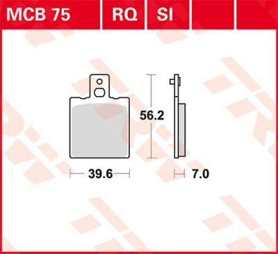 MCB75RQ - TRW RQ Series Organic Sports Brake Pads For Laverda 650 Black Strike 1998-1999 Rear