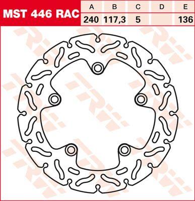 MST446RAC - TRW Contoured Fixed Brake Disc For Honda CTX700 2014-2016 Rear