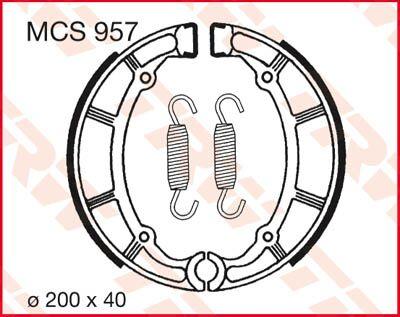 MCS957 - TRW Brake Shoes For Yamaha XJ 650 1980-1985 Rear