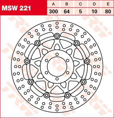 MSW221 - TRW Round Floating Brake Disc For Moto Guzzi Daytona 1000 I.E. 1992-1994 Front