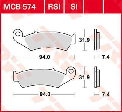 MCB574SI - TRW SI Series Sintered Brake Pads For Honda ATC350 X 1986 Front