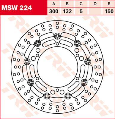Trw Msw224 - Round Floating Brake Disc For Yamaha Bt 1100 2002-2006 Front