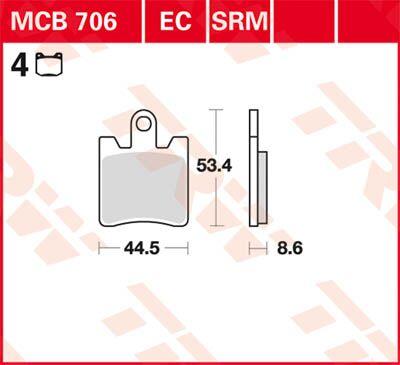 MCB706SV - TRW SV Series Sintered Brake Pads For Yamaha FJR 1300 2006-2020 Front