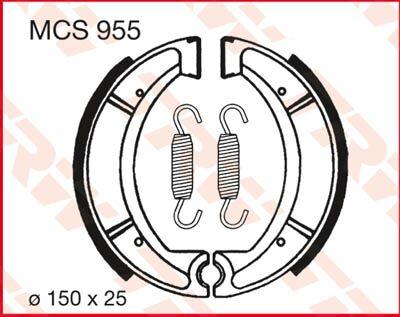 MCS955 - TRW Brake Shoes For Yamaha DT 250 1975-1976 Rear