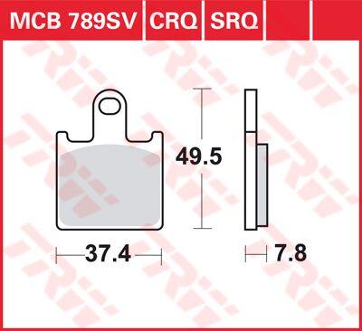 MCB789SV - TRW SV Series Sintered Brake Pads For Kawasaki GTR 1400 2008-2014 Front