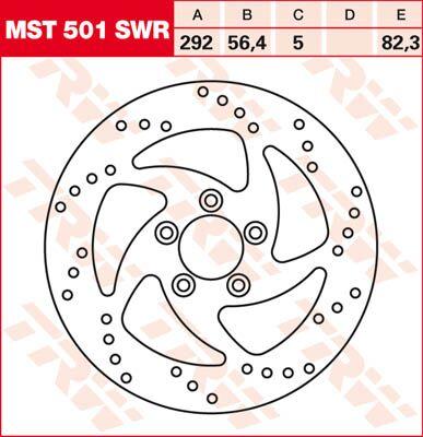 Trw Mst501swr - Round Fixed Swing Design Brake Disc For Harley Davidson Fld 1690 2012-2013 Rear