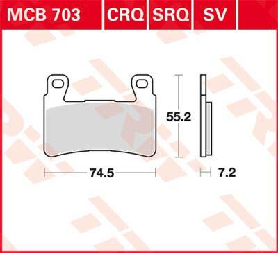 MCB703SV - TRW SV Series Sintered Brake Pads For Honda CB 1100 2013-2016 Front