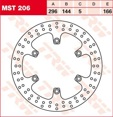 MST206 - TRW Round Fixed Brake Disc 250-299mm For Cagiva Canyon 500 1998-2000 Front