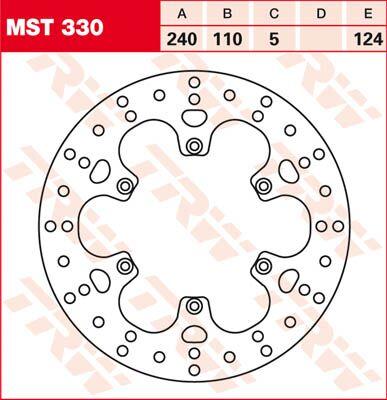MST330 - TRW Round Fixed Brake Disc 240mm For BMW F 650 1993-2000 Rear