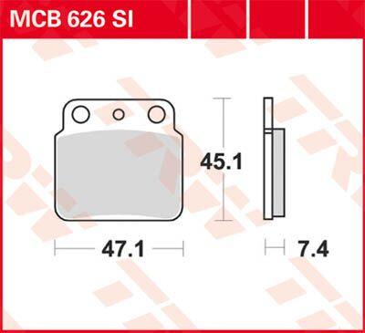 MCB626SI - TRW SI Series Sintered Brake Pads For Arctic Cat Textron 400 2X4 2007-2008 Rear
