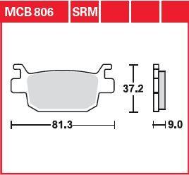 MCB806SRM - TRW SRM Series Sintered Brake Pads For Honda FES 125 2007-2012 Rear