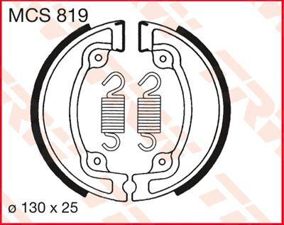 MCS819 - TRW Brake Shoes For Honda CG 125 BR 1985-1997 Front