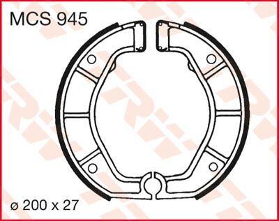 MCS945 - TRW Brake Shoes For BMW R 100 GS 1986-1996 Rear