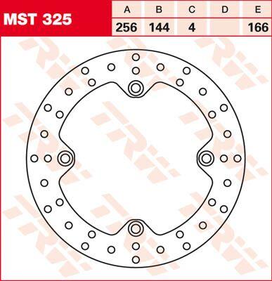 MST325 - TRW Round Fixed Brake Disc 256mm For Honda XL1000V Varadero 1999-2002 Rear