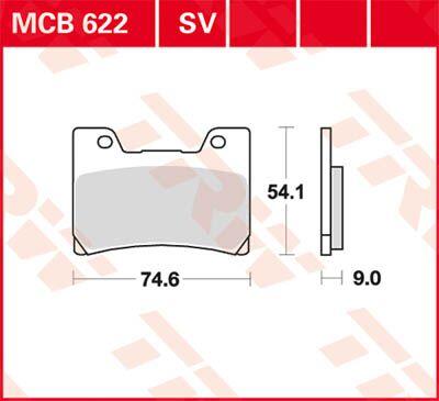 MCB622SV - TRW SV Series Sintered Brake Pads For Yamaha FZR 1000 1989-1990 Front