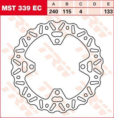 MST339EC - TRW EC Cross Design Brake Disc For Kawasaki KLX450R 2008-2012 Rear
