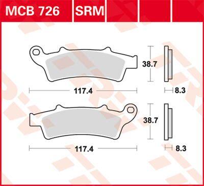 MCB726SRM - TRW SRM Series Sintered Brake Pads For Aprilia Atlantic 125 2003-2009 Front