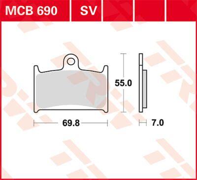 MCB690SV - TRW SV Series Sintered Brake Pads For Suzuki GSF 1200 1996-2000 Front