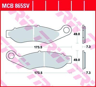 MCB865SV - TRW SV Series Sintered Brake Pads For Harley Davidson FLHTCUTG 1690 2014-2016 Front