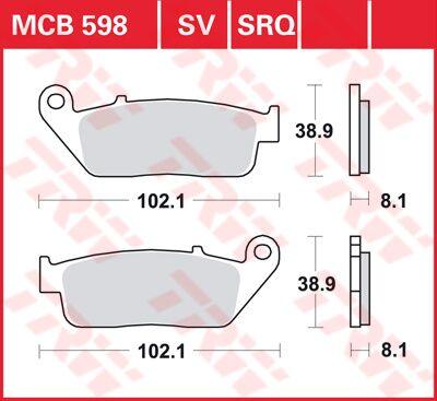 MCB598 - TRW All Round Sintered Metal Brake Pads For Triumph Adventurer 900 1996-2001 Fit Front Or Rear