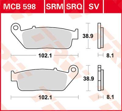 MCB598SV - TRW SV Series Sintered Brake Pads For Triumph Adventurer 900 1996-2001 Front